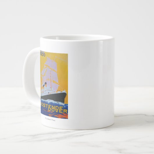 Oostende Dover Vintag PosterEurope Jumbo-Tasse (Vorderseite Links)