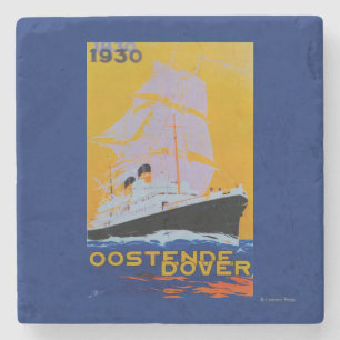 Oostende Dover Vintage PosterEuropa Steinuntersetzer