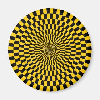 Op Art - Amber und Schwarz Magnet