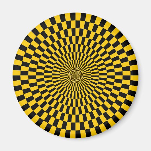 Op Art - Amber und Schwarz Magnet (Vorne)