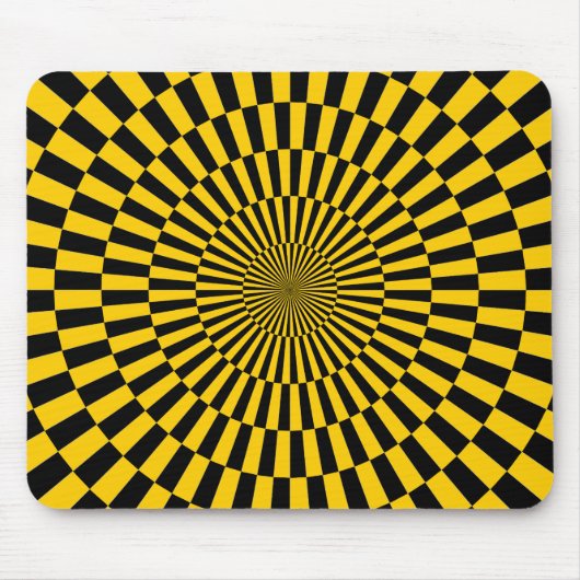 Op Art - Amber und Schwarz Mousepad (Vorne)