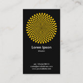 Op Art - Amber und Schwarz Visitenkarte (Rückseite)