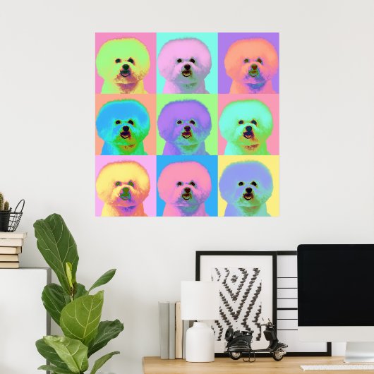 Op Art - Bichon Frise - Cody Poster (Heimbüro)