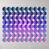 Op Art Big Circles by Halb Blue Lila und Magenta Poster (Vorne)
