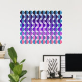 Op Art Big Circles by Halb Blue Lila und Magenta Poster (Heimbüro)