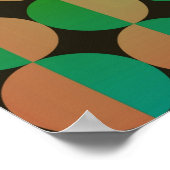 Op Art Big Circles von halb orange und grün Poster (Ecke)