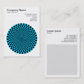 Op Art - Black and Sky Blue Visitenkarte (Vorne/Hinten)