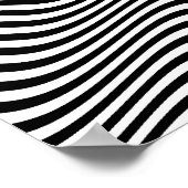 Op Art Black and White Horizontal Streifen Poster (Ecke)
