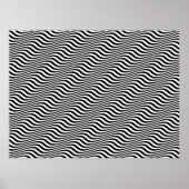 Op Art Black and White Horizontal Streifen Poster (Vorne)