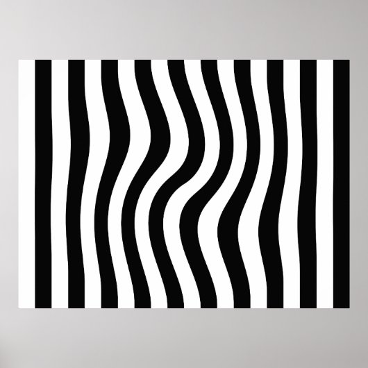 Op Art Black and White Twisted Stripes Poster (Vorne)