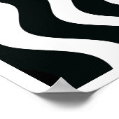 Op Art Black and White Waves Zwei Poster (Ecke)