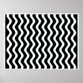 Op Art Black and White Waves Zwei Poster (Vorne)