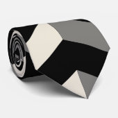 Op Art Black and White Zickzack Pattern Krawatte (Gerollt)