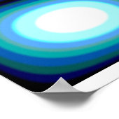 Op Art Blue Blobs Poster (Ecke)
