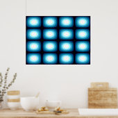 Op Art Blue Blobs Poster (Küche)