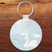 OP Art Blue Swan Drift Schlüsselanhänger (Rückseite)