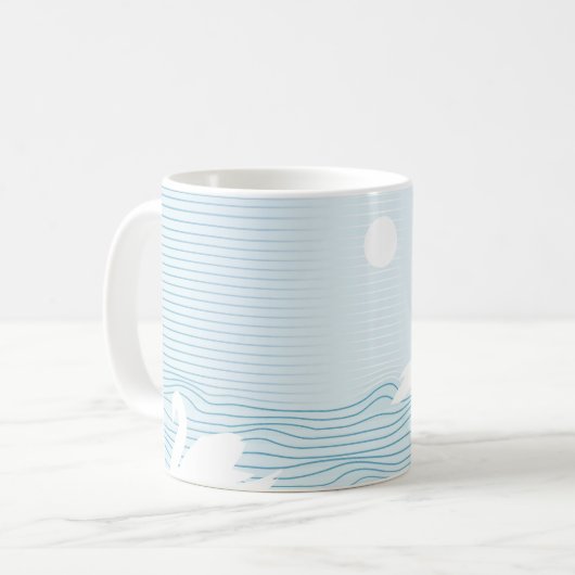 OP Art Blue Swan Drift Tasse (Vorderseite Links)