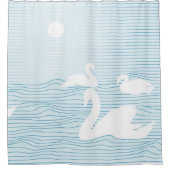 OP Art Blue Swan Drift Tasse Duschvorhang (Vorderseite)