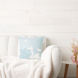 OP Art Blue Swan Drift Tasse Kissen