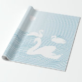 OP Art Blue Swan Drift Wrapping Paper Geschenkpapier (Ungerollt)