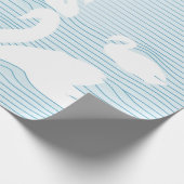 OP Art Blue Swan Drift Wrapping Paper Geschenkpapier (Ecke)