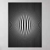Op Art Bulding Vertikale Streifen Schwarz und Weiß Poster (Vorne)