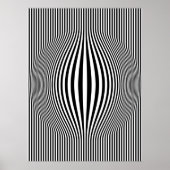 Op Art Bulding Vertikale Streifen Schwarz-Weiß Poster (Vorne)