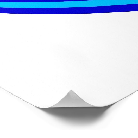 Op Art Bullseye Excentric Blue Bale Blue Poster (Ecke)