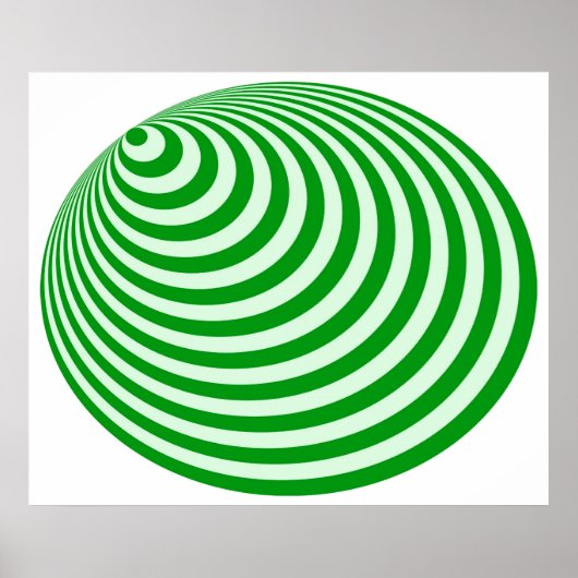 Op Art Bullseye Excentric Pale Green Poster (Vorne)