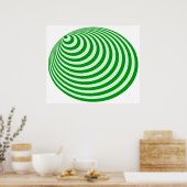 Op Art Bullseye Excentric Pale Green Poster (Küche)