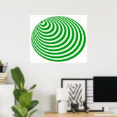Op Art Bullseye Excentric Pale Green Poster (Heimbüro)