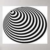 Op Art Bullseye Excentric Schwarz-weiß Poster (Vorne)