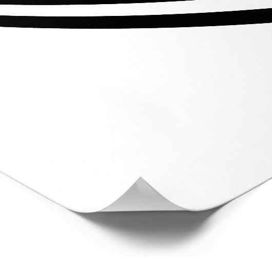 Op Art Bullseye Excentric Schwarz-weiß Poster (Ecke)