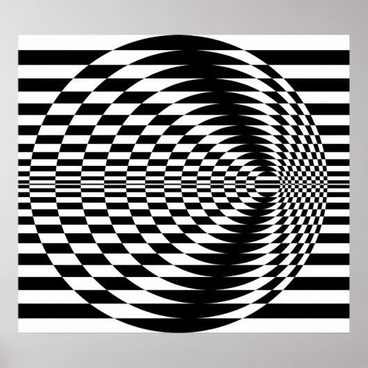Op Art Contrasting Concentrric Circles 01 Poster (Vorne)