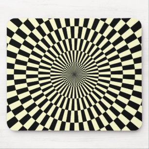 Op Art - Creme und Black Mousepad