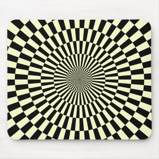 Op Art - Creme und Black Mousepad (Vorne)