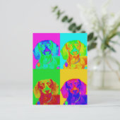 Op Art Dackel Postkarte (Stehend Vorderseite)