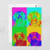 Op Art Dackel Postkarte (Vorne/Hinten)