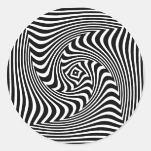 Op Art Design Runder Aufkleber