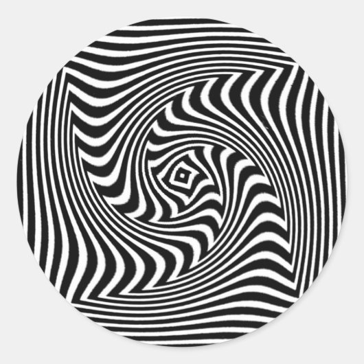 Op Art Design Runder Aufkleber (Vorderseite)