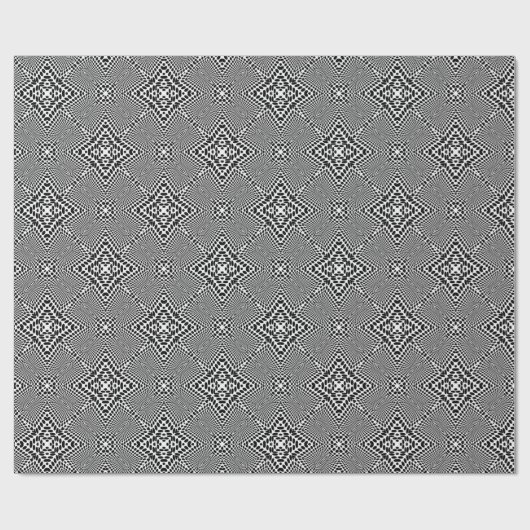 Op-Art Dots Madhi Black and White Geschenkpapier (Flach)
