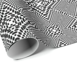 Op-Art Dots Madhi Black and White Geschenkpapier