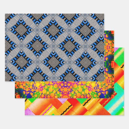 Op Art, Dots und Deko Sampler Geschenkpapier Set (Set)