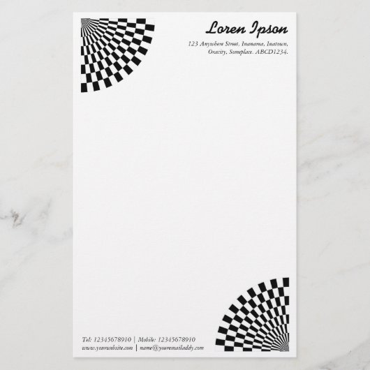 Op Art Fan Briefpapier (Vorderseite)