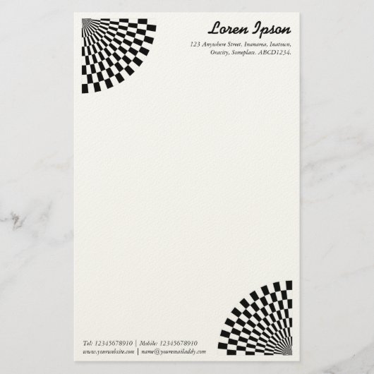 Op Art Fan (Filz) Briefpapier (Vorderseite)