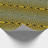Op-Art Flash Gold und Black Geschenkpapier (Ecke)
