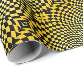 Op-Art Flash Gold und Black Geschenkpapier (Rolleneckpunkt)