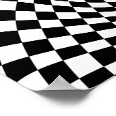 Op-Art Flash Schwarz und Weiß Poster (Ecke)