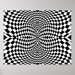 Op-Art Flash Schwarz und Weiß Poster