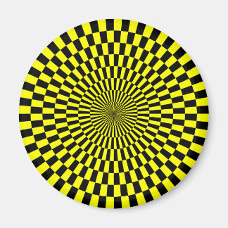 Op Art - Gelb und Schwarz Magnet